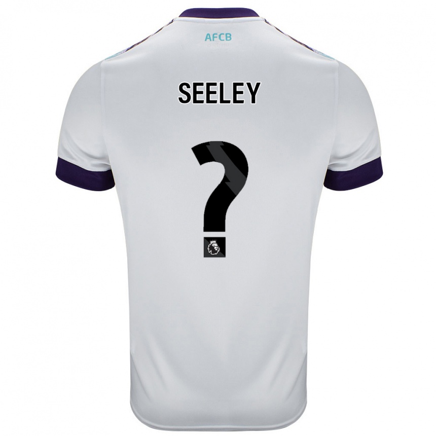 キッズフットボールWill Seeley#0白 緑 紫アウェイシャツ2024/25ジャージーユニフォーム