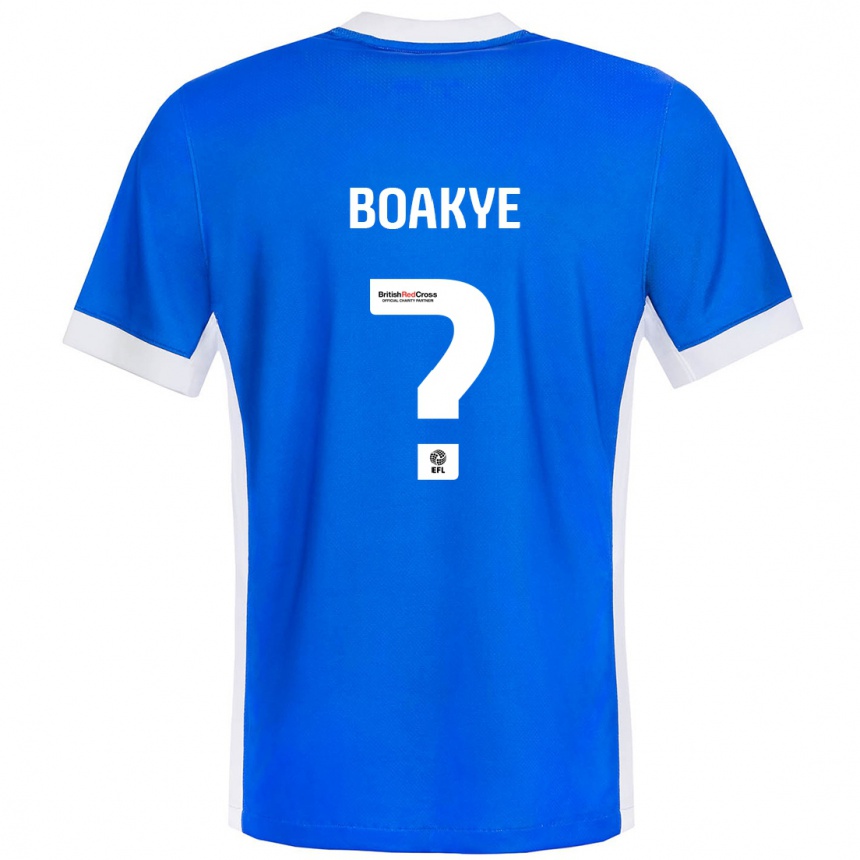 メンズフットボールGodfred Boakye#0ブルーホワイトホームシャツ2024/25ジャージーユニフォーム