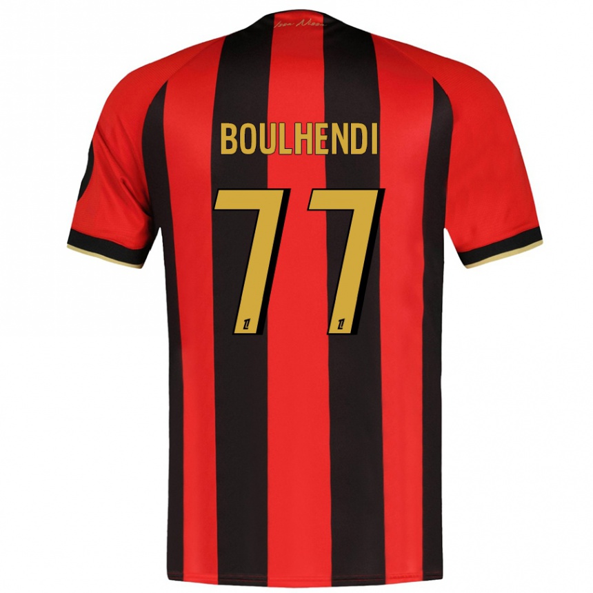 メンズフットボールTeddy Boulhendi#77赤黒ホームシャツ2024/25ジャージーユニフォーム