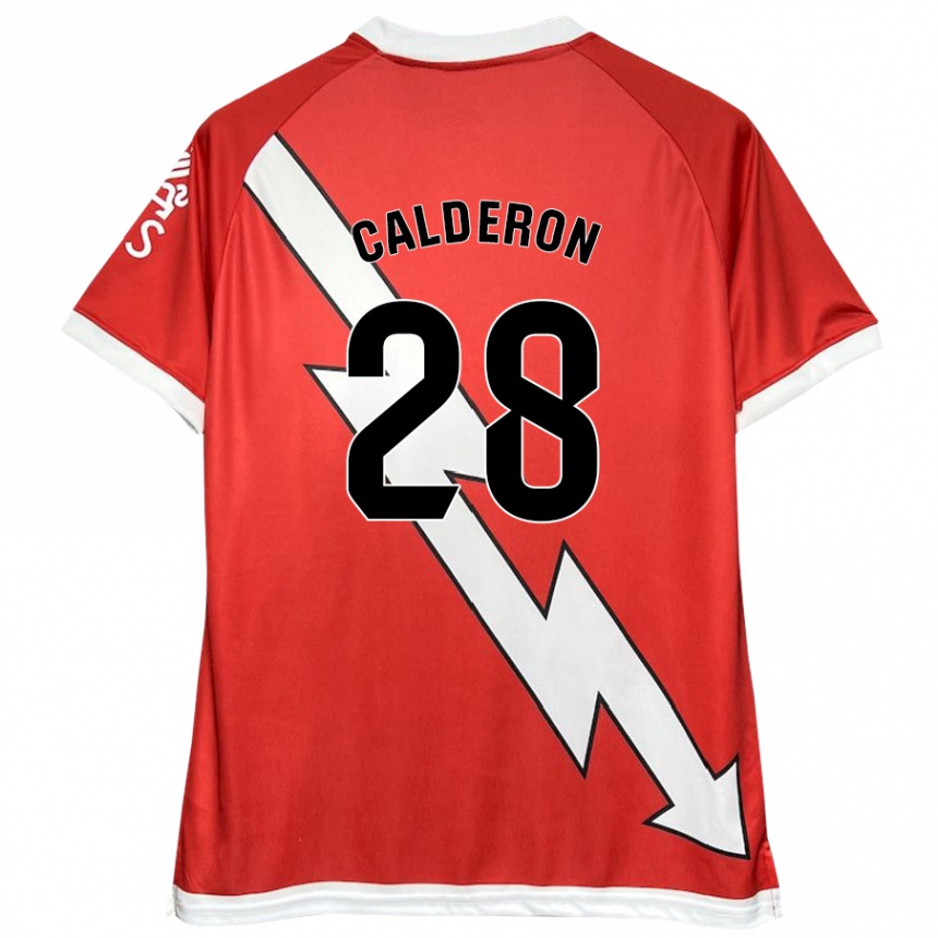 メンズフットボールEsther Calderón#28白 赤ホームシャツ2024/25ジャージーユニフォーム