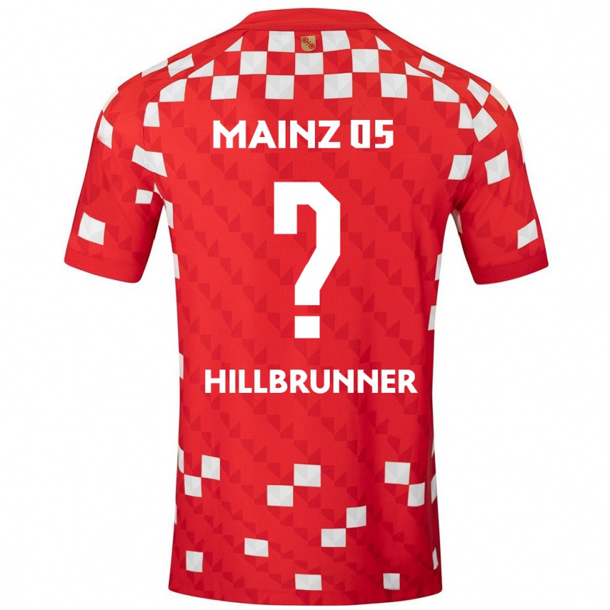 メンズフットボールFynn Hillbrunner#0白 赤ホームシャツ2024/25ジャージーユニフォーム