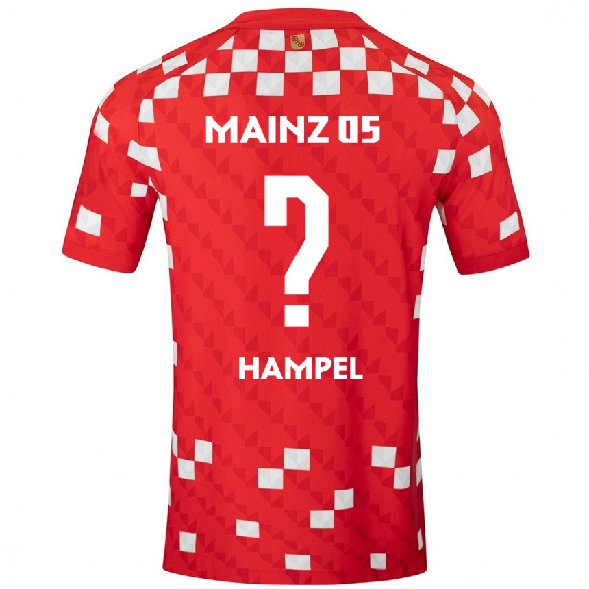 メンズフットボールLuca Hampel#0白 赤ホームシャツ2024/25ジャージーユニフォーム