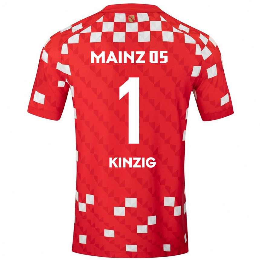 メンズフットボールMaximilian Kinzig#1白 赤ホームシャツ2024/25ジャージーユニフォーム