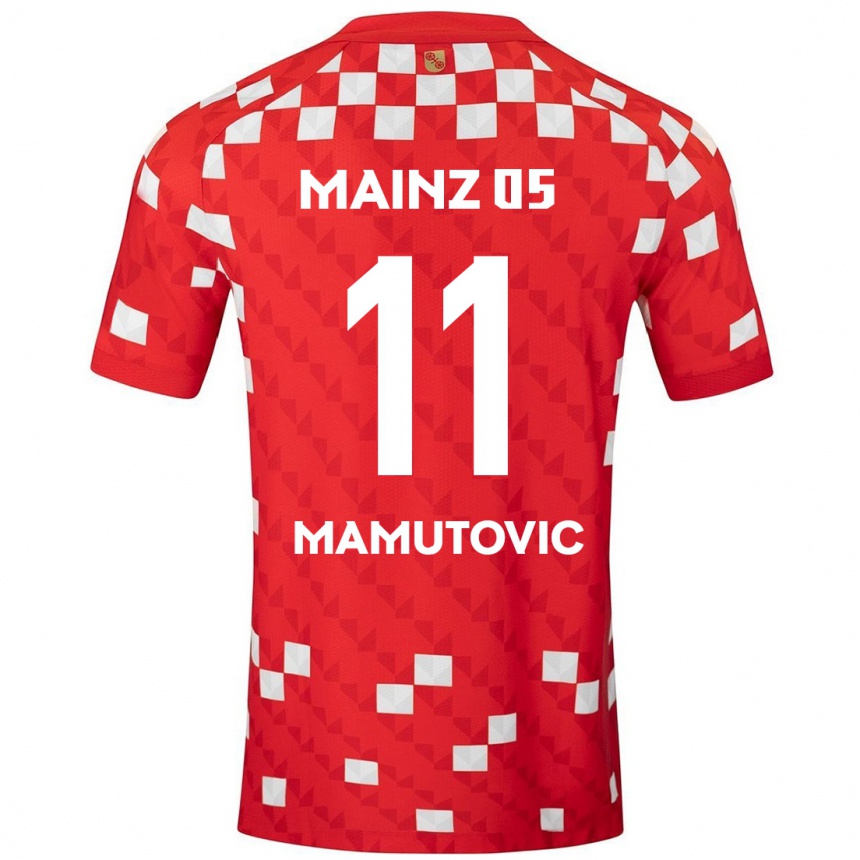 メンズフットボールDavid Mamutovic#11白 赤ホームシャツ2024/25ジャージーユニフォーム