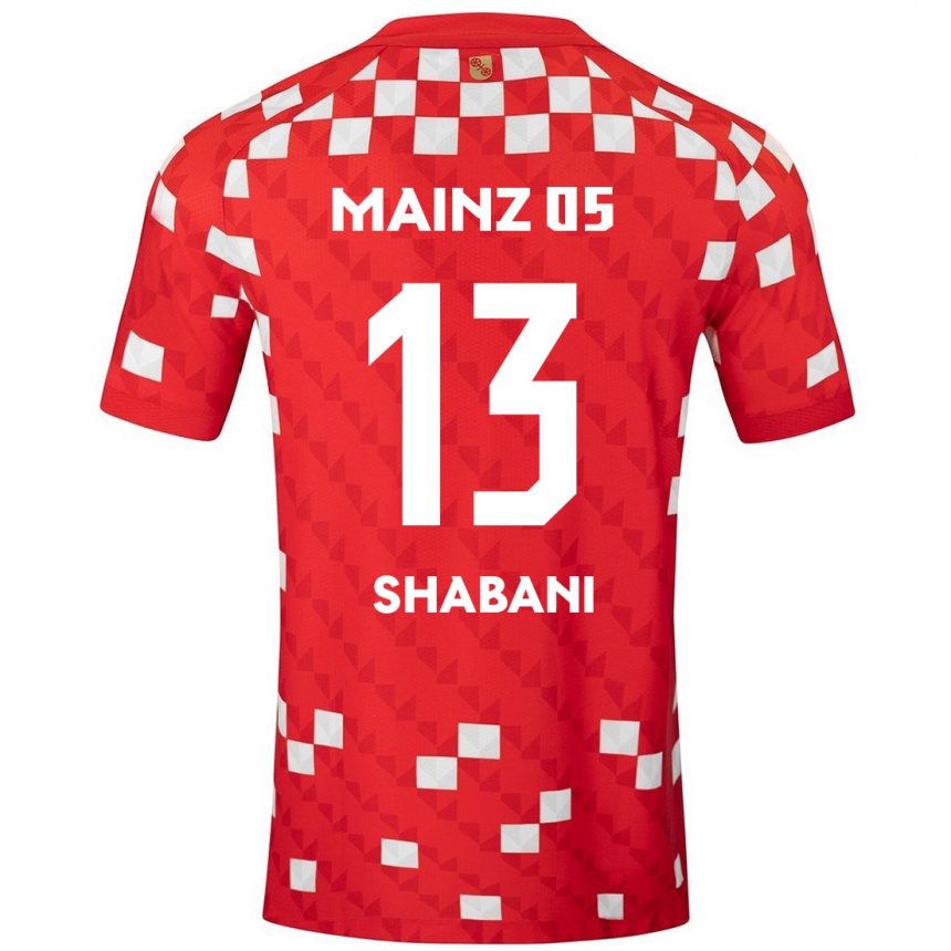 メンズフットボールEniss Shabani#13白 赤ホームシャツ2024/25ジャージーユニフォーム