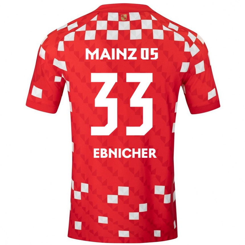 メンズフットボールSabine Ebnicher#33白 赤ホームシャツ2024/25ジャージーユニフォーム