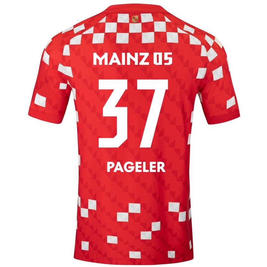 メンズフットボールMaja Pageler#37白 赤ホームシャツ2024/25ジャージーユニフォーム