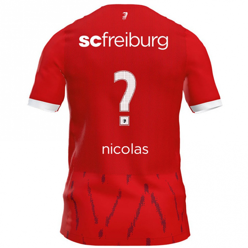 メンズフットボールNicolas Schnerring#0赤ホームシャツ2024/25ジャージーユニフォーム