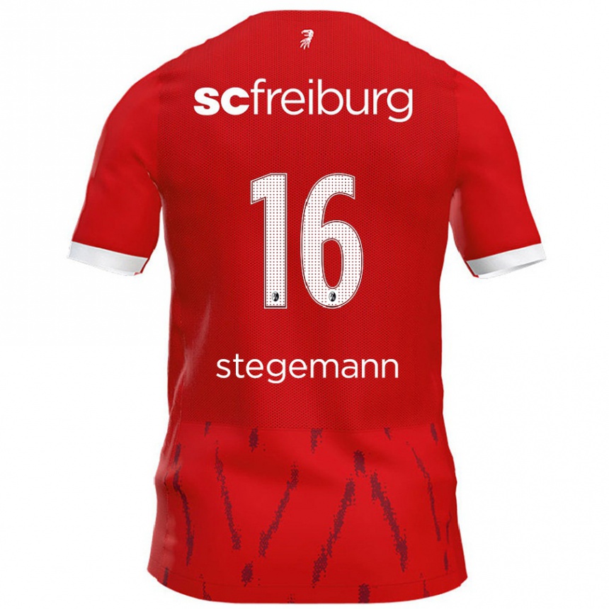 メンズフットボールGreta Stegemann#16赤ホームシャツ2024/25ジャージーユニフォーム