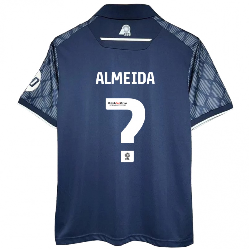 メンズフットボールDaymeon Almeida#0黒アウェイシャツ2024/25ジャージーユニフォーム