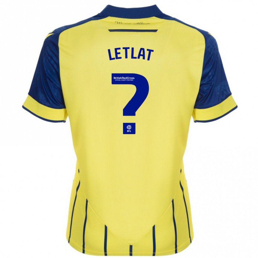 メンズフットボールAdam Letlat#0黄 青アウェイシャツ2024/25ジャージーユニフォーム