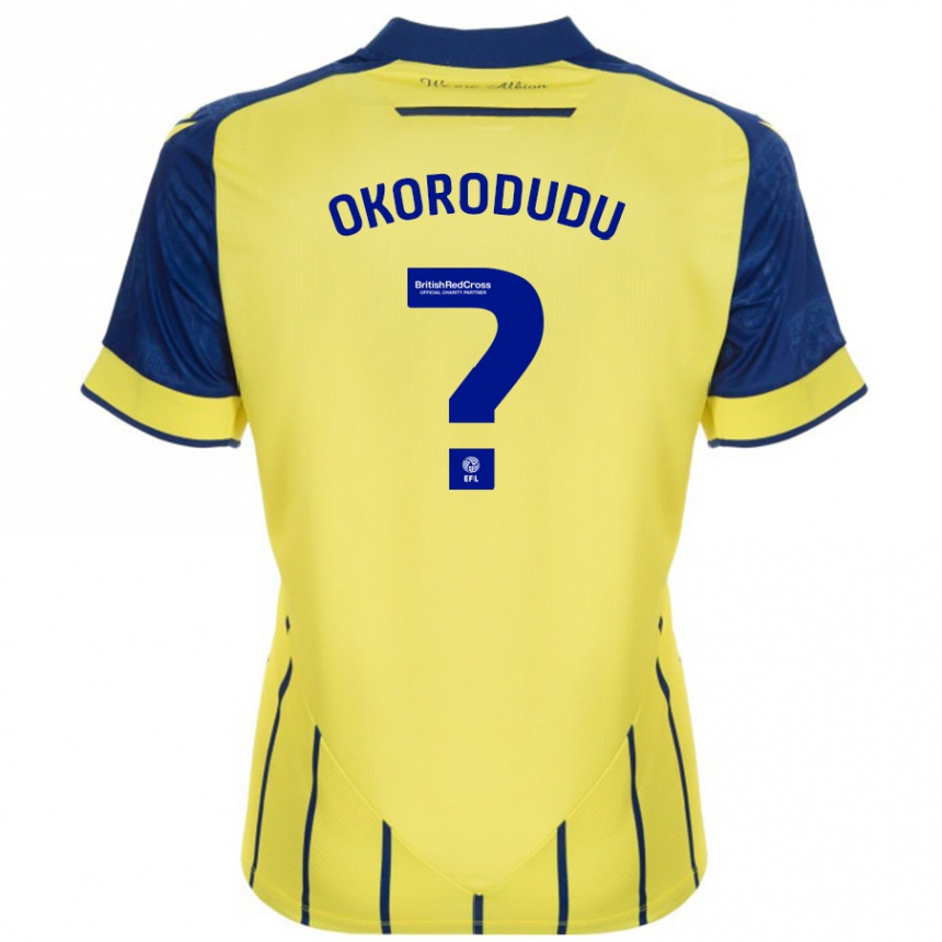 メンズフットボールAdam Okorodudu#0黄 青アウェイシャツ2024/25ジャージーユニフォーム