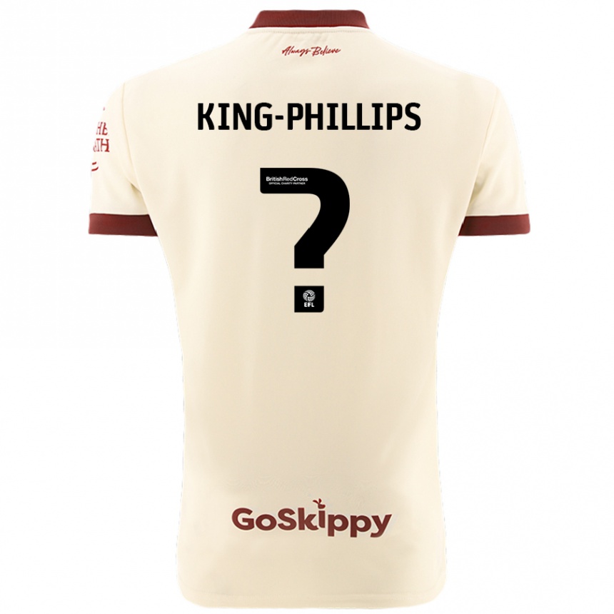 メンズフットボールZac King-Phillips#0クリームホワイトアウェイシャツ2024/25ジャージーユニフォーム