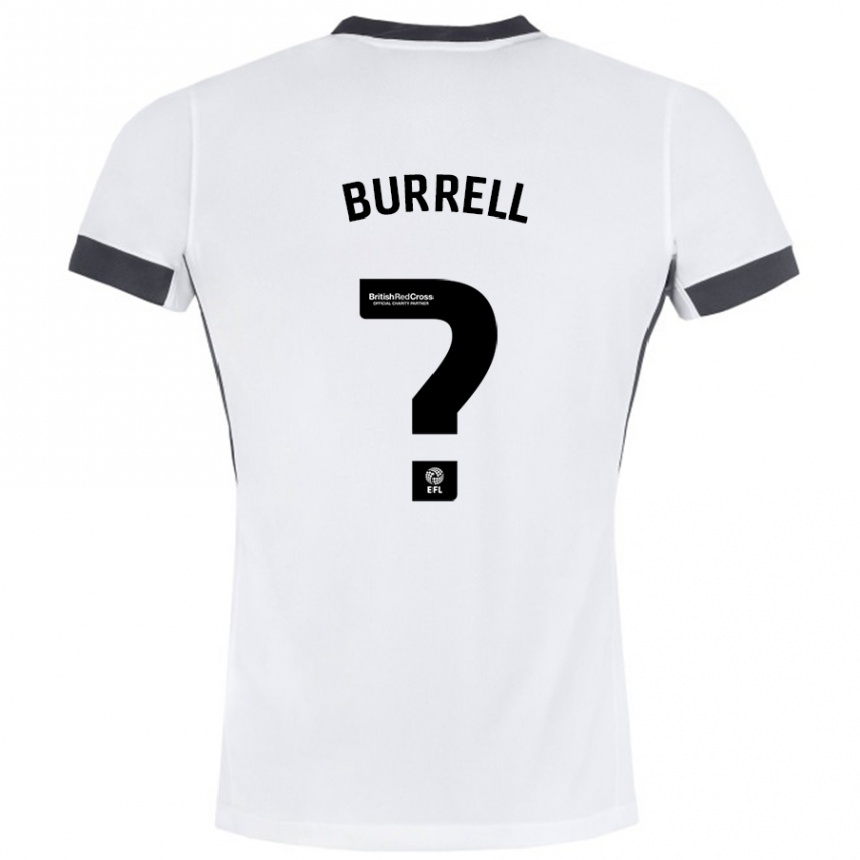 メンズフットボールWill Burrell#0白 黒アウェイシャツ2024/25ジャージーユニフォーム