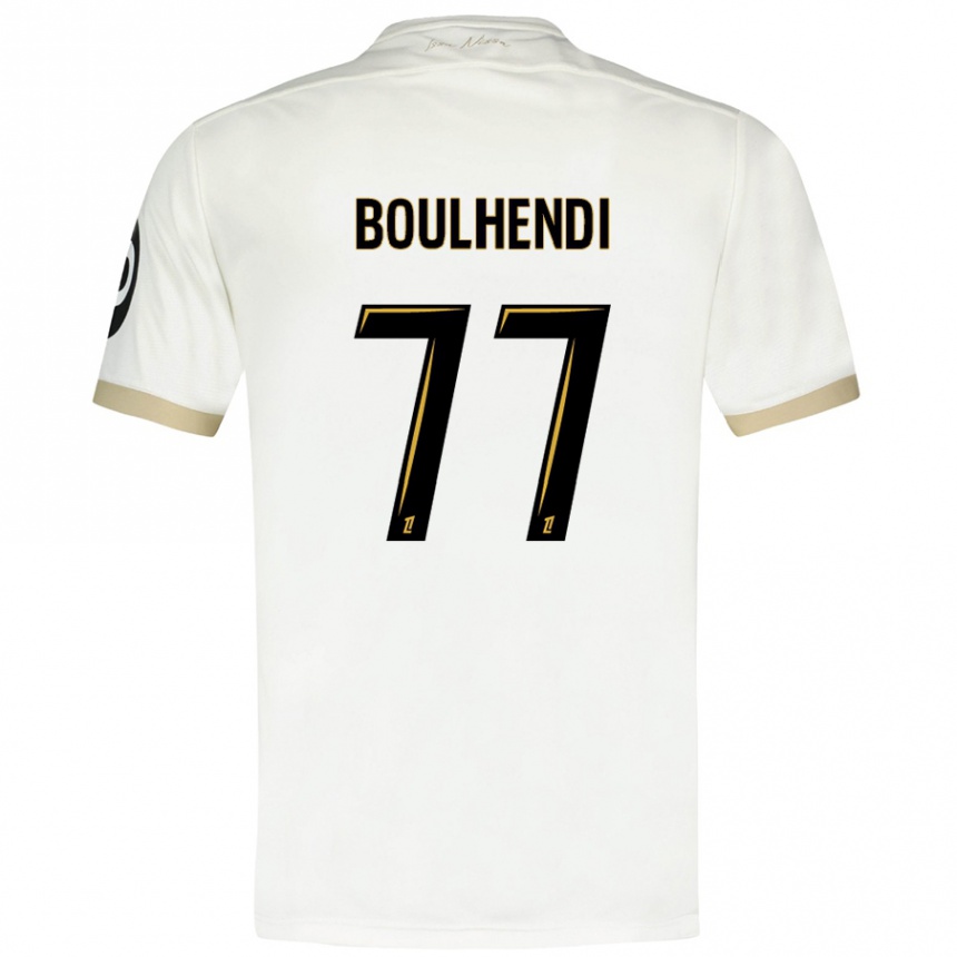 メンズフットボールTeddy Boulhendi#77ホワイトゴールドアウェイシャツ2024/25ジャージーユニフォーム