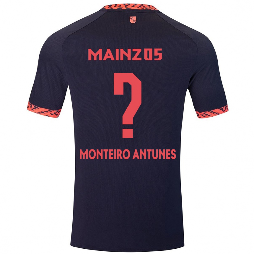 メンズフットボールRafael Monteiro Antunes#0ブルーコーラルレッドアウェイシャツ2024/25ジャージーユニフォーム