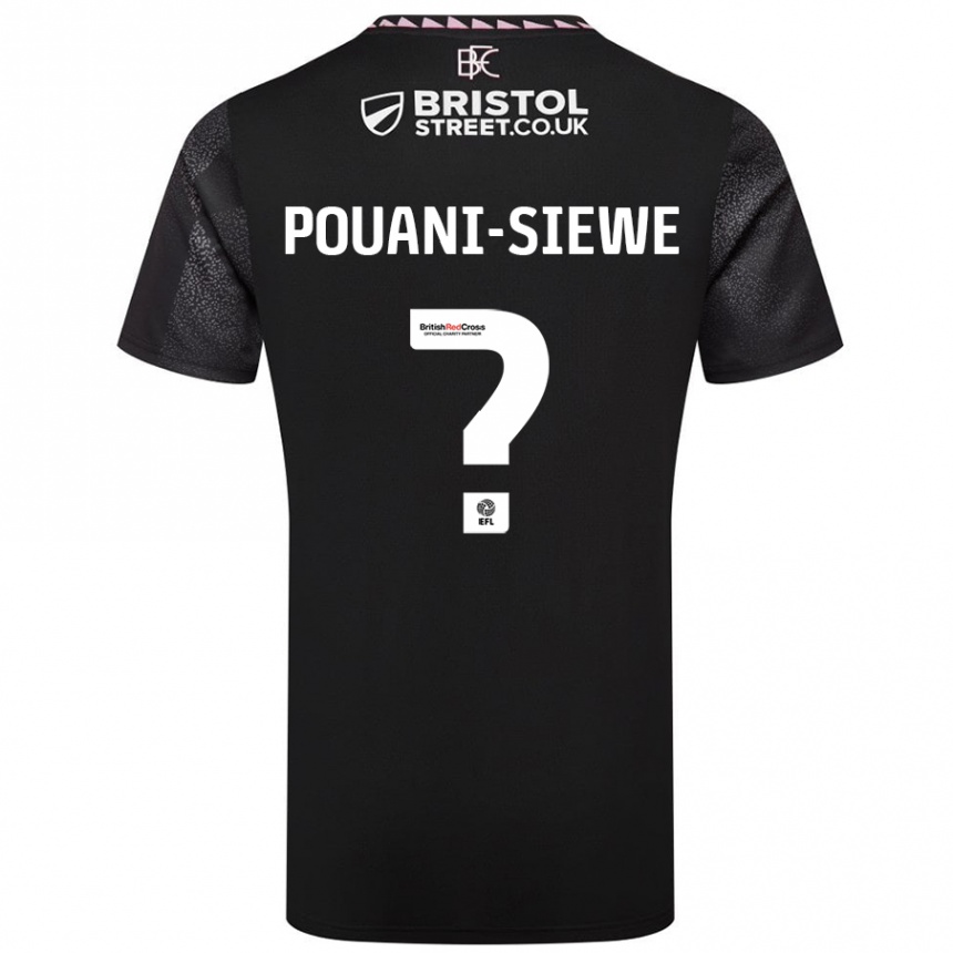 メンズフットボールBrandon Pouani-Siewe#0黒アウェイシャツ2024/25ジャージーユニフォーム