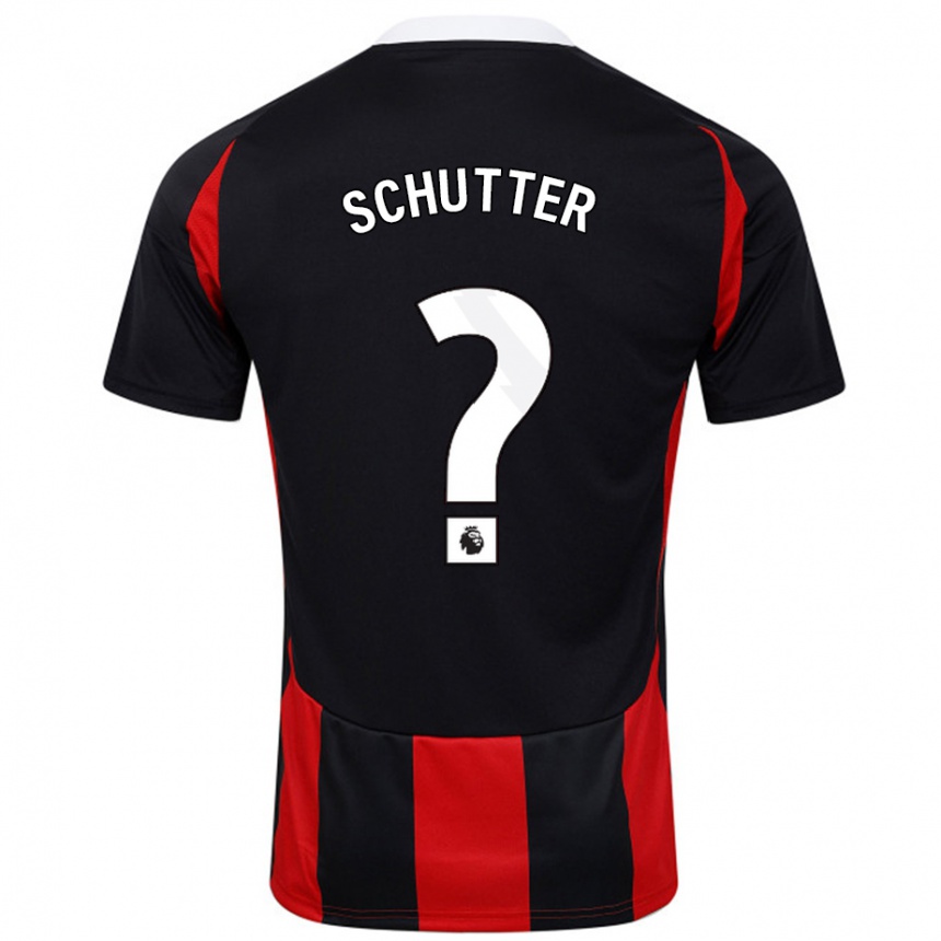 メンズフットボールQuinn Schutter#0黒 赤アウェイシャツ2024/25ジャージーユニフォーム