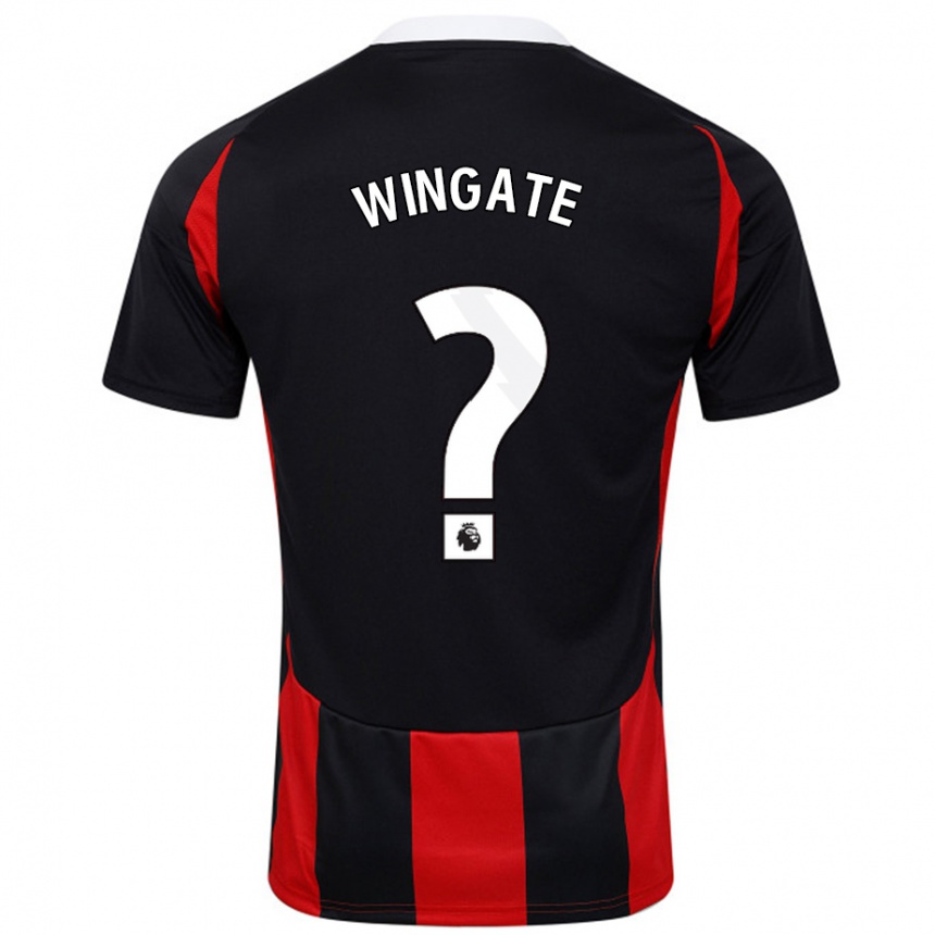 メンズフットボールTom Wingate#0黒 赤アウェイシャツ2024/25ジャージーユニフォーム