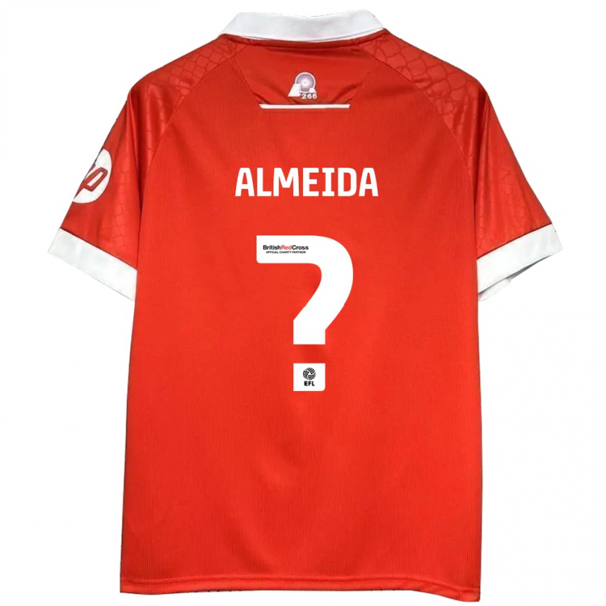 レディースフットボールDaymeon Almeida#0赤 白ホームシャツ2024/25ジャージーユニフォーム