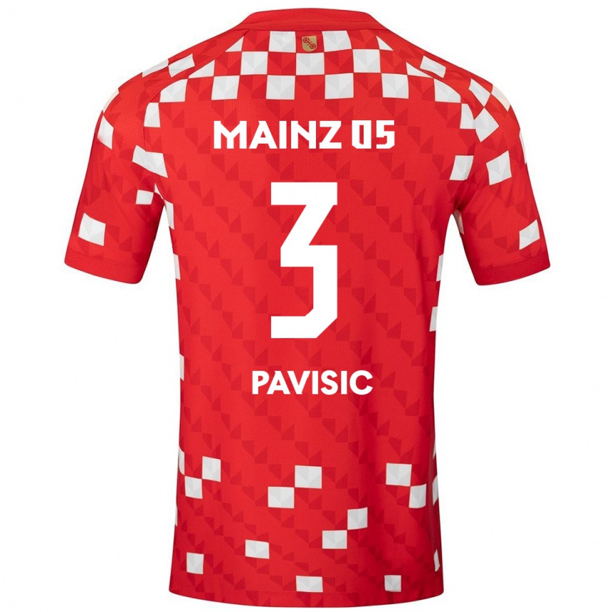 レディースフットボールStjepan Pavisic#3白 赤ホームシャツ2024/25ジャージーユニフォーム