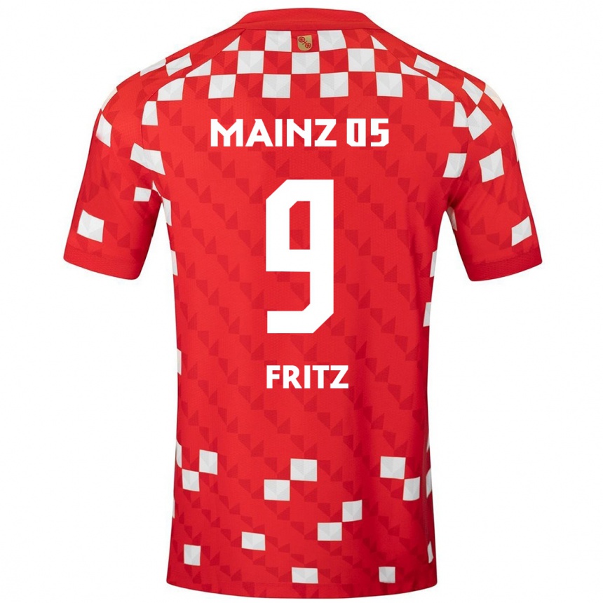 レディースフットボールApril Fritz#9白 赤ホームシャツ2024/25ジャージーユニフォーム