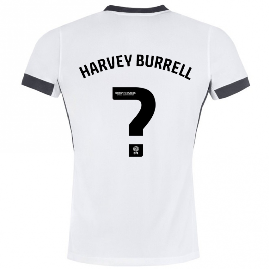 レディースフットボールWilliam Harvey Burrell#0白 黒アウェイシャツ2024/25ジャージーユニフォーム