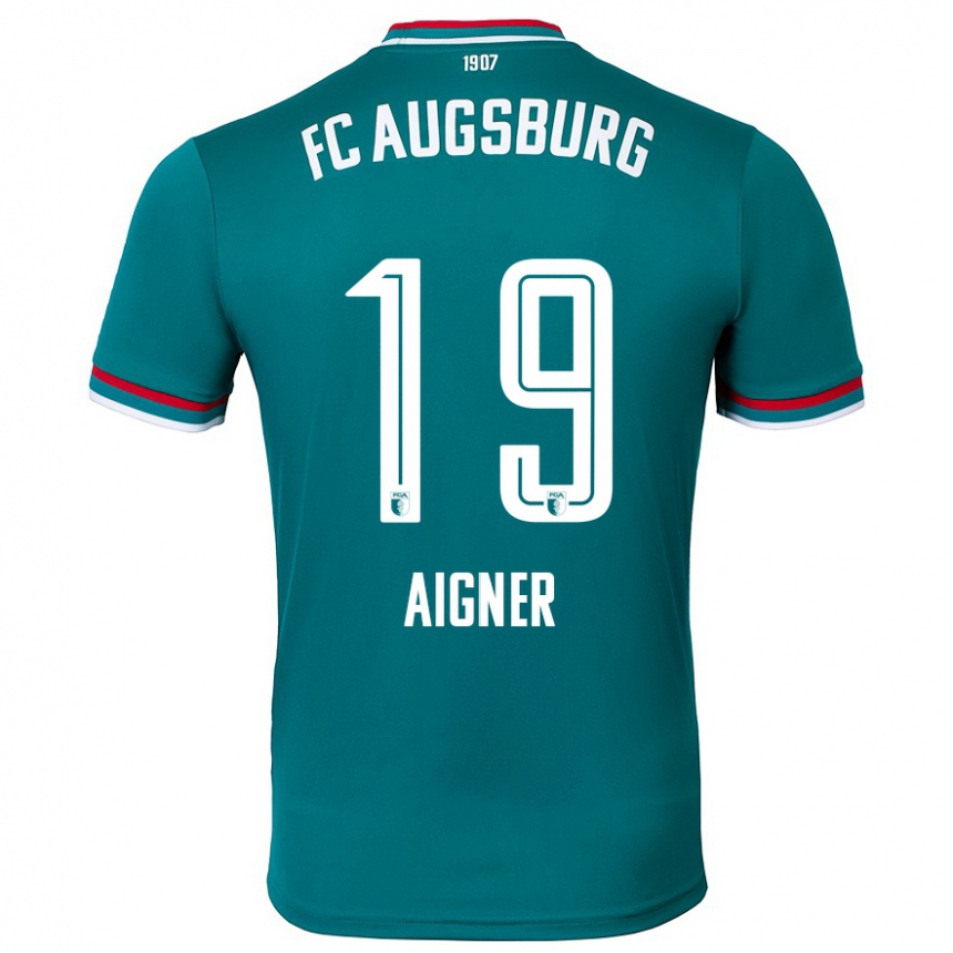 レディースフットボールLukas Aigner#19ダークグリーンアウェイシャツ2024/25ジャージーユニフォーム