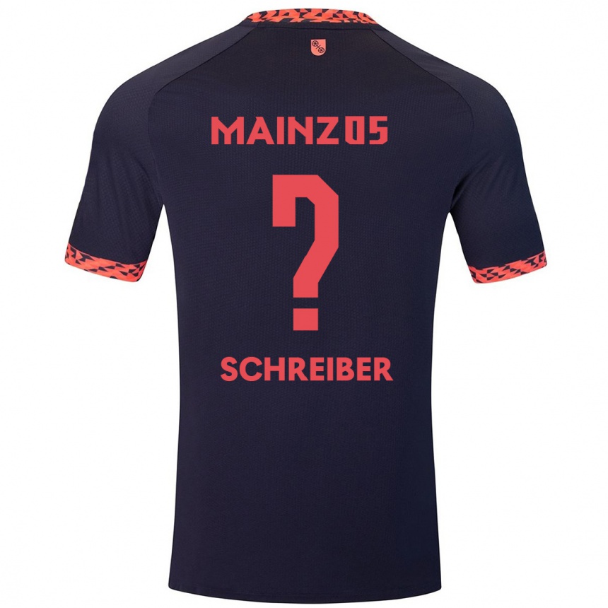 レディースフットボールPhilipp Schreiber#0ブルーコーラルレッドアウェイシャツ2024/25ジャージーユニフォーム