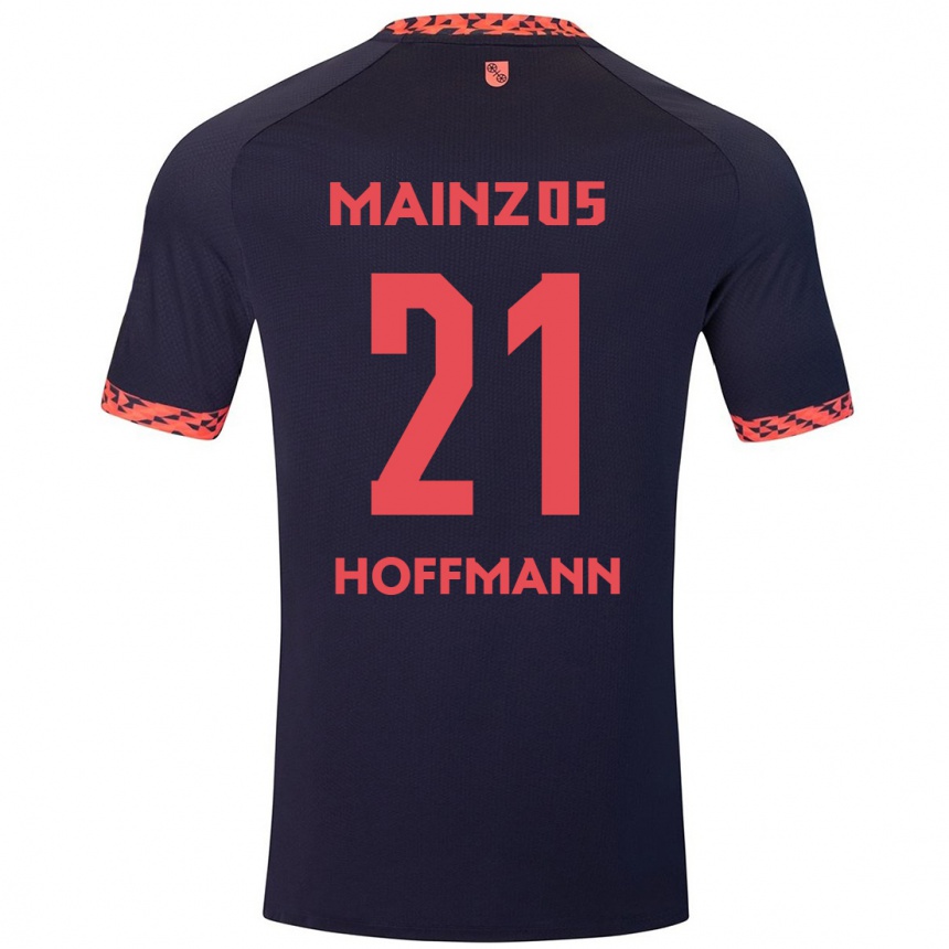 レディースフットボールLeon Hoffmann#21ブルーコーラルレッドアウェイシャツ2024/25ジャージーユニフォーム