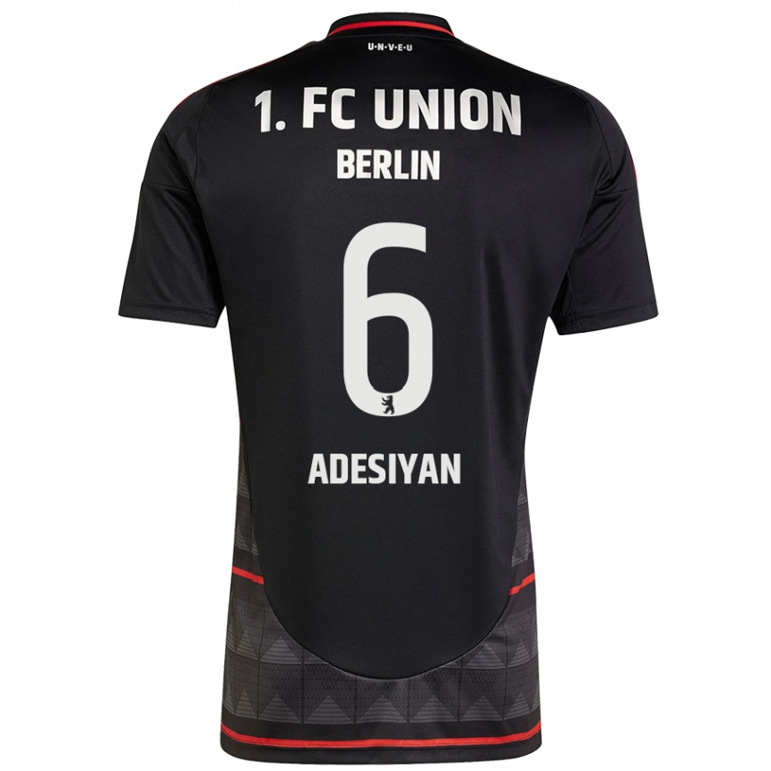 レディースフットボールOlufemi Adesiyan#6黒アウェイシャツ2024/25ジャージーユニフォーム