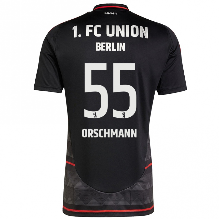 レディースフットボールKatja Orschmann#55黒アウェイシャツ2024/25ジャージーユニフォーム