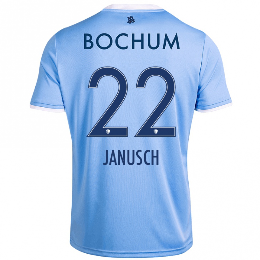 レディースフットボールThees Janusch#22スカイブルーアウェイシャツ2024/25ジャージーユニフォーム