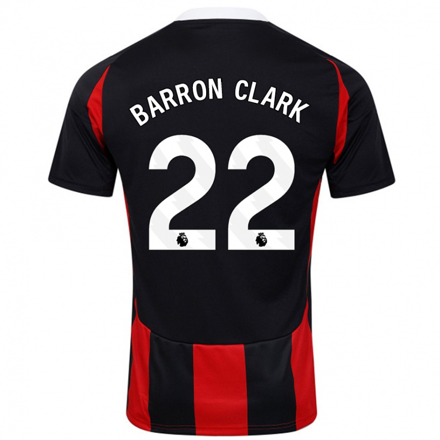 レディースフットボールBetty Barron-Clark#22黒 赤アウェイシャツ2024/25ジャージーユニフォーム