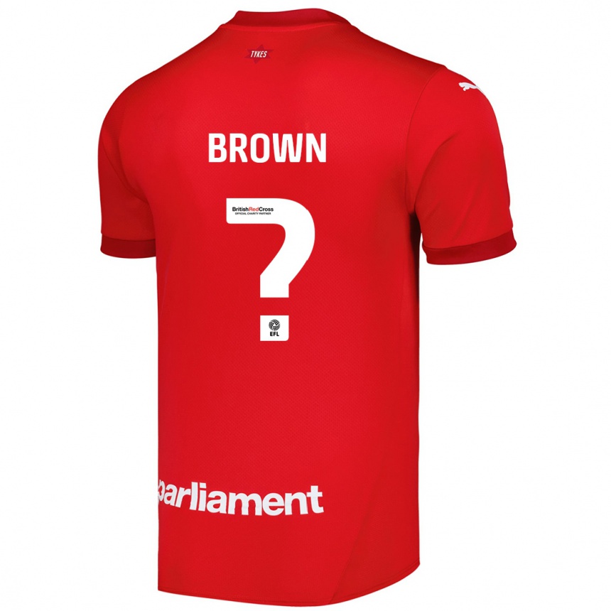 キッズフットボールKim Brown#0赤ホームシャツ2024/25ジャージーユニフォーム