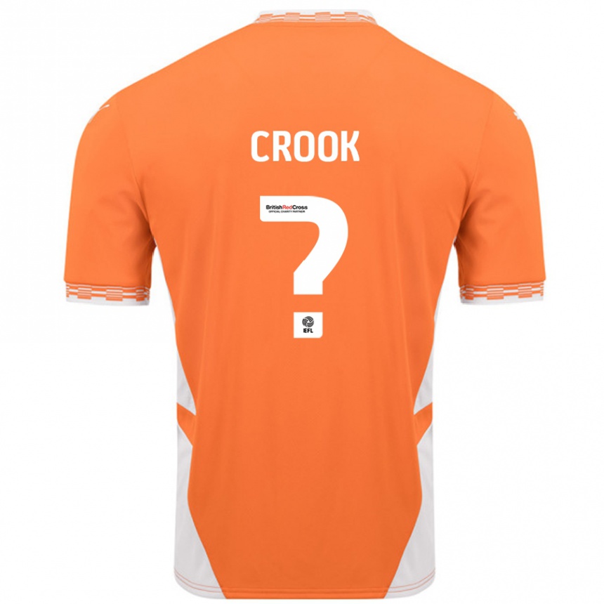 キッズフットボールAmy Crook#0オレンジ ホワイトホームシャツ2024/25ジャージーユニフォーム