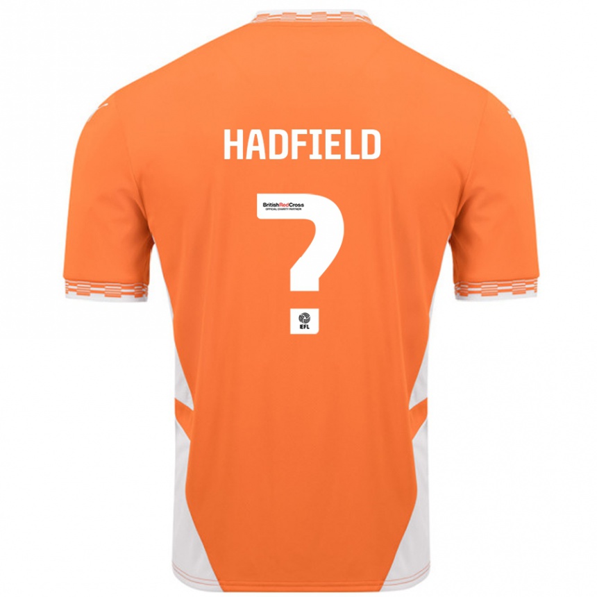 キッズフットボールMilly Hadfield#0オレンジ ホワイトホームシャツ2024/25ジャージーユニフォーム