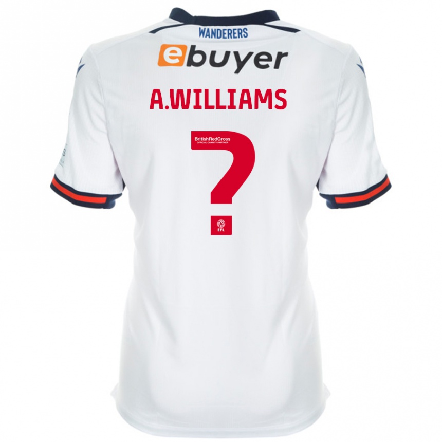 キッズフットボールAlexsis Williams#0白ホームシャツ2024/25ジャージーユニフォーム