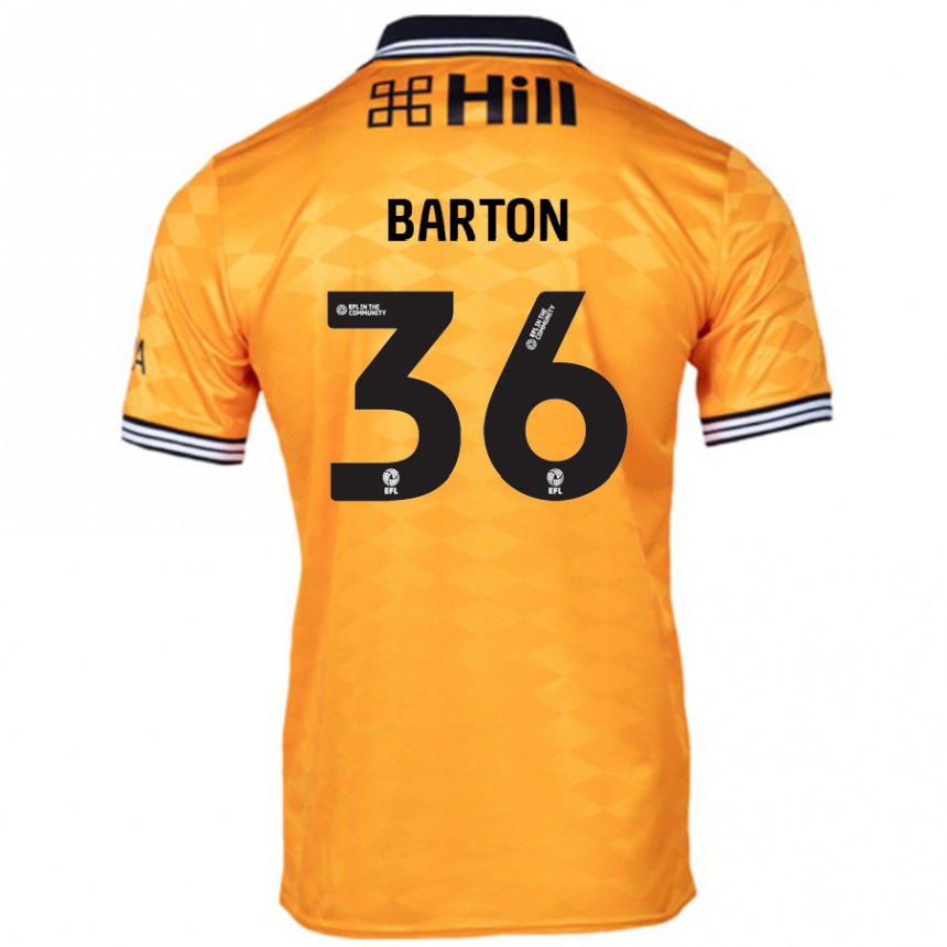 キッズフットボールDan Barton#36オレンジホームシャツ2024/25ジャージーユニフォーム