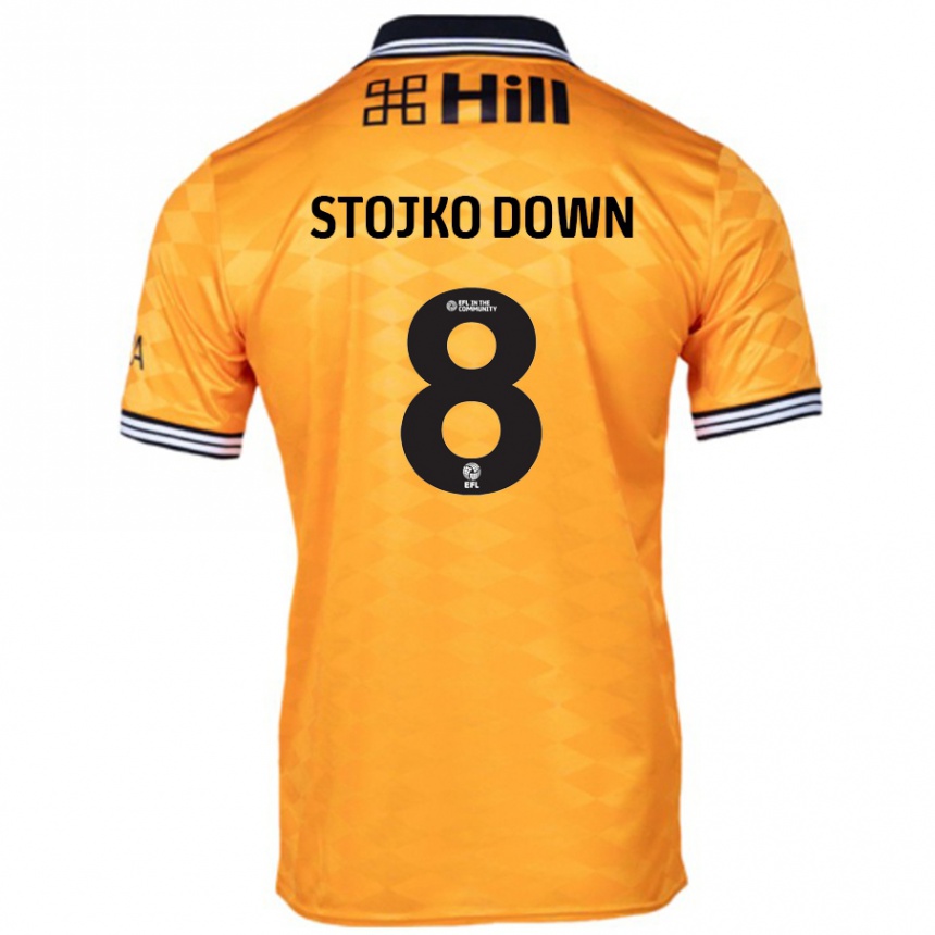 キッズフットボールAlysha Stojko-Down#8オレンジホームシャツ2024/25ジャージーユニフォーム