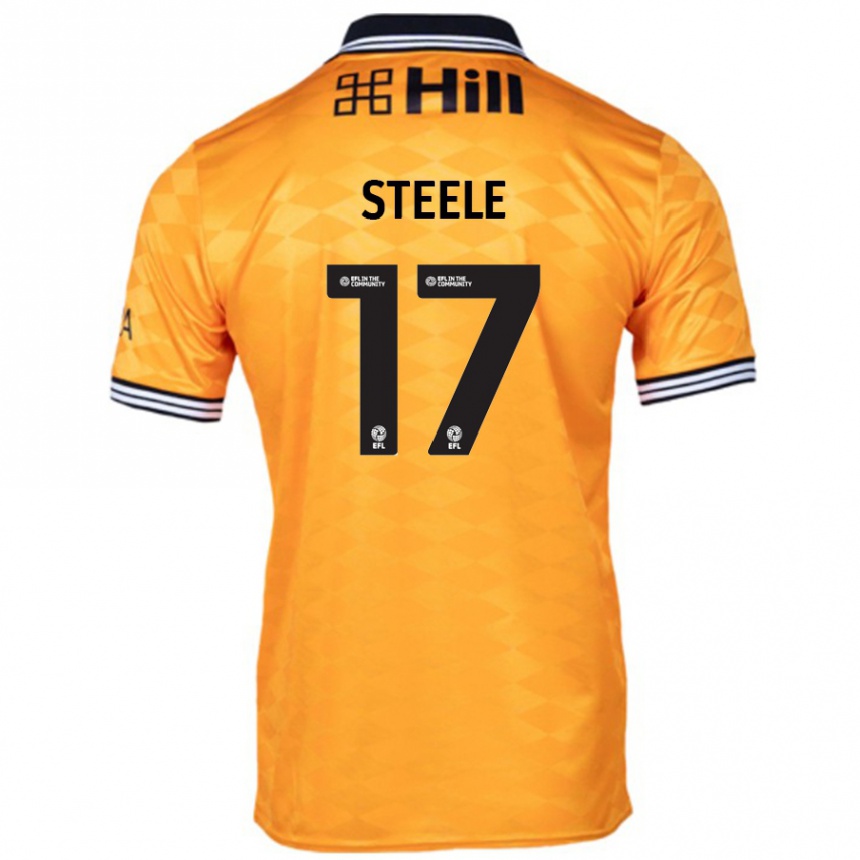 キッズフットボールFran Steele#17オレンジホームシャツ2024/25ジャージーユニフォーム