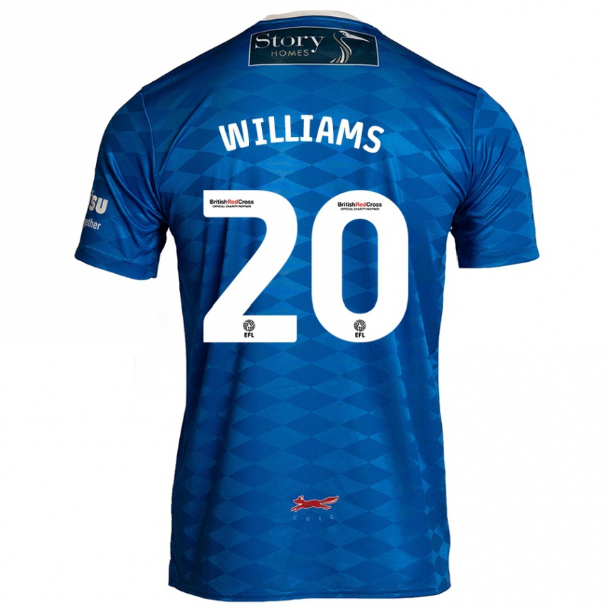 キッズフットボールBen Williams#20青ホームシャツ2024/25ジャージーユニフォーム