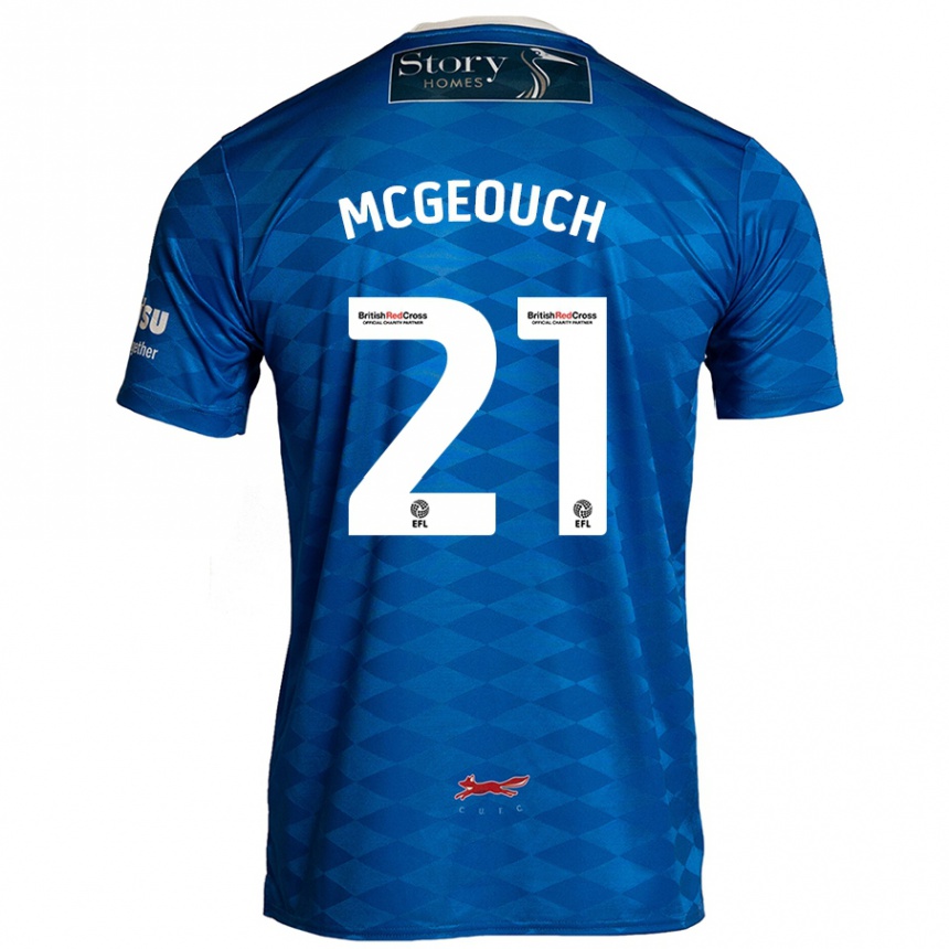 キッズフットボールDylan Mcgeouch#21青ホームシャツ2024/25ジャージーユニフォーム