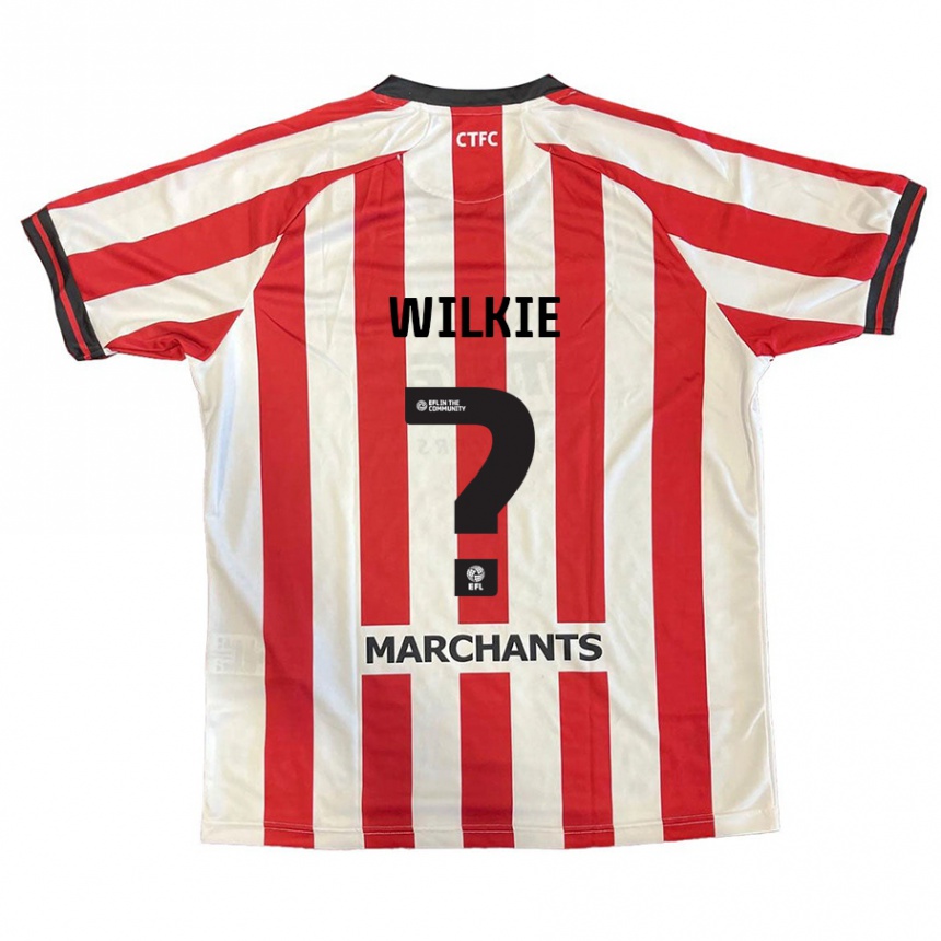 キッズフットボールAlex Wilkie#0赤 白ホームシャツ2024/25ジャージーユニフォーム