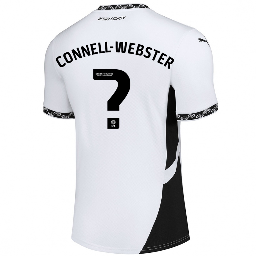 キッズフットボールBraidy Connell-Webster#0白 黒ホームシャツ2024/25ジャージーユニフォーム