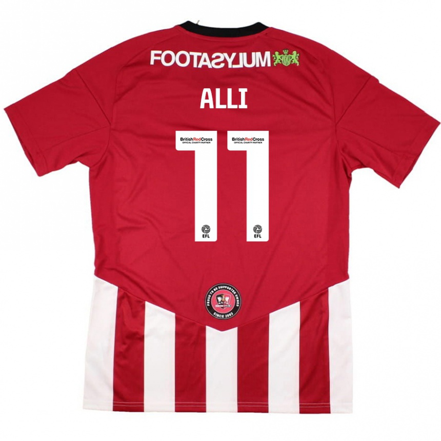 キッズフットボールMillenic Alli#11赤 白ホームシャツ2024/25ジャージーユニフォーム