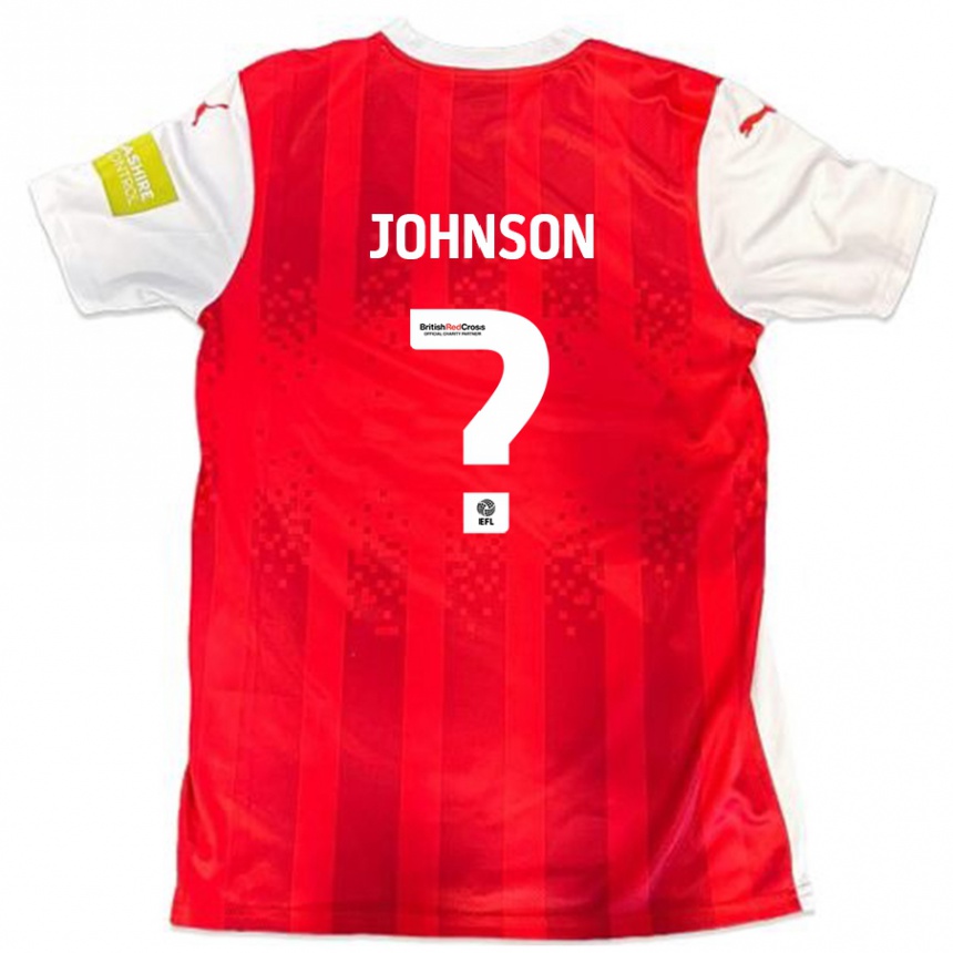 キッズフットボールWill Johnson#0赤 白ホームシャツ2024/25ジャージーユニフォーム