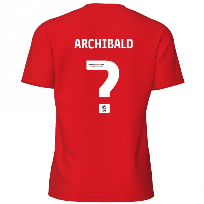 キッズフットボールAaron Archibald#0赤ホームシャツ2024/25ジャージーユニフォーム