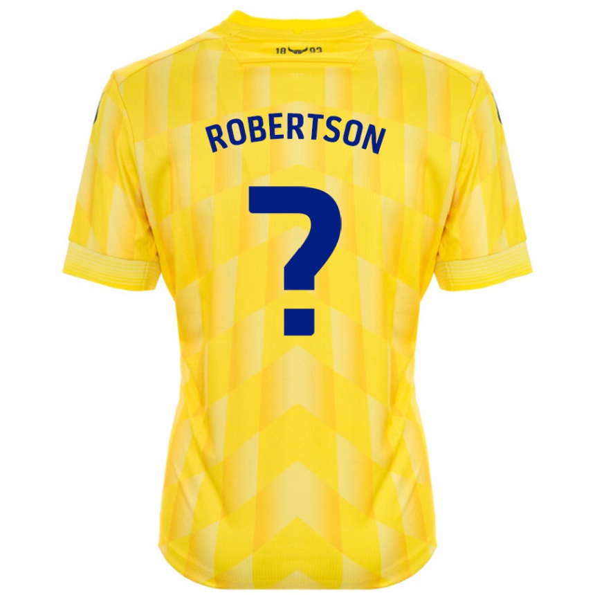 キッズフットボールMaddie Robertson#0黄ホームシャツ2024/25ジャージーユニフォーム