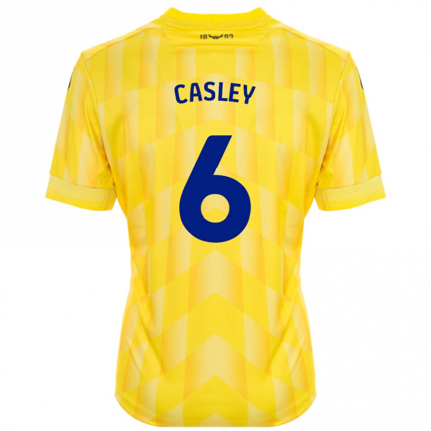 キッズフットボールRiva Casley#6黄ホームシャツ2024/25ジャージーユニフォーム